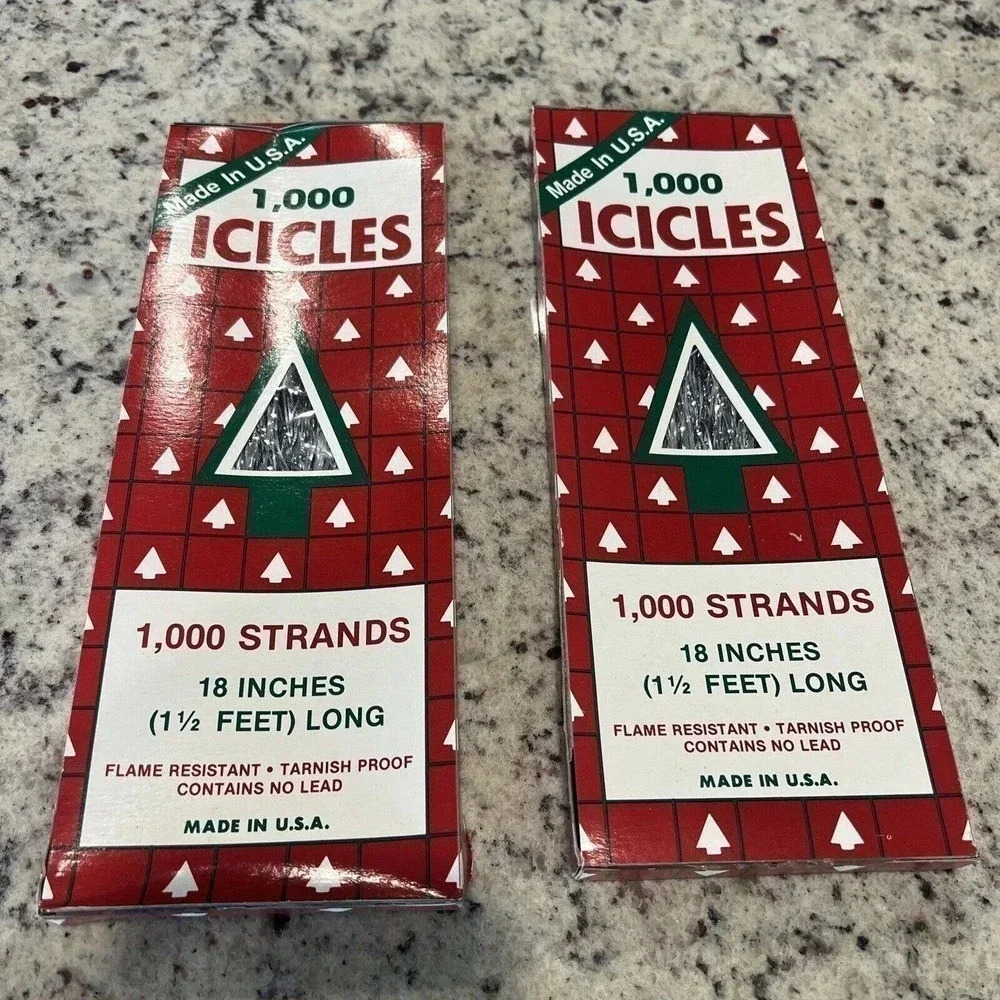 Lot Of 2 Boxes 1965 Vintage Rauch Industries Tinsel Icicles New Unopened Sealed